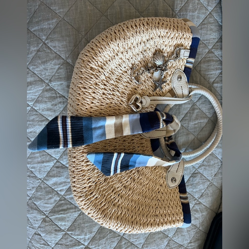 Brighton Woven Straw Bag with Leather Handles